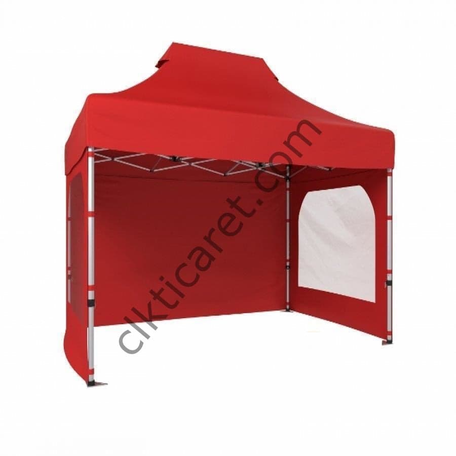CLK 2x3 40mm Profil Gazebo Çadır 3 Yan Kapalı 2 Camlı