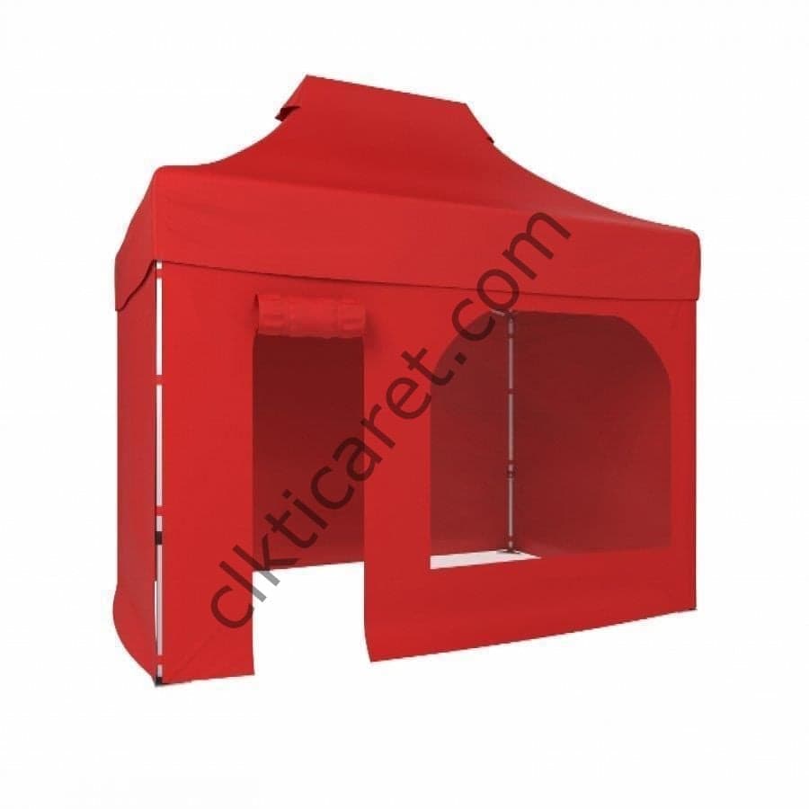 CLK 2x3 40mm Profil Gazebo Çadır 4 Yan Kapalı 1 Kapı 1 Pencereli