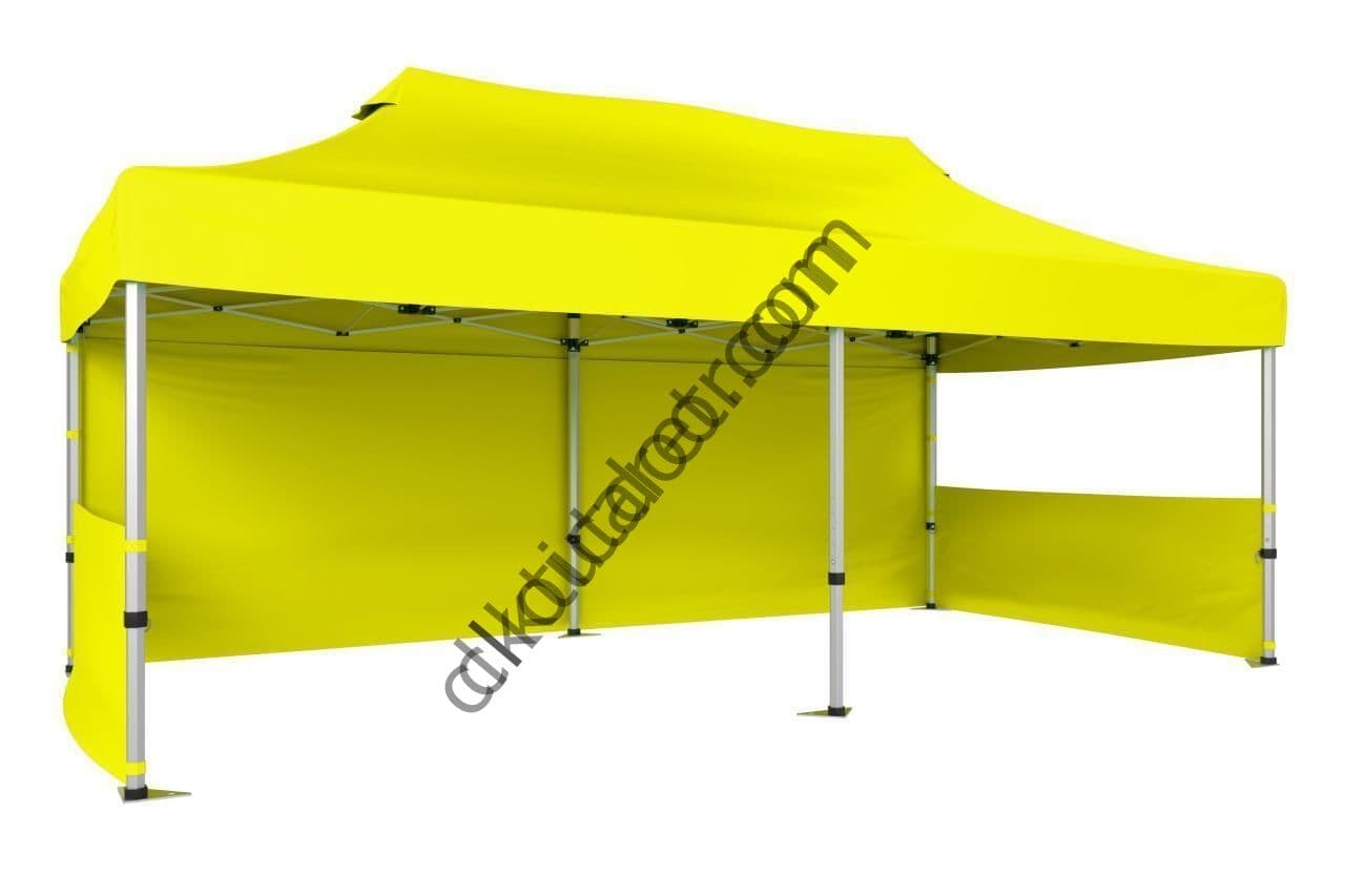 CLK 2x4 mt 40mm Alüminyum Katlanabilir Tente Gazebo Çadır 1 Tam Duvar 2 Yarım Duvar