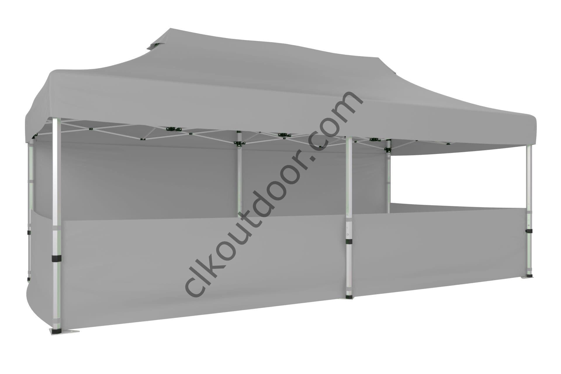 CLK 2x4 40mm Alüminyum Katlanabilir Tente Gazebo Çadır 1 Tam Duvar 3 Yarım Duvar