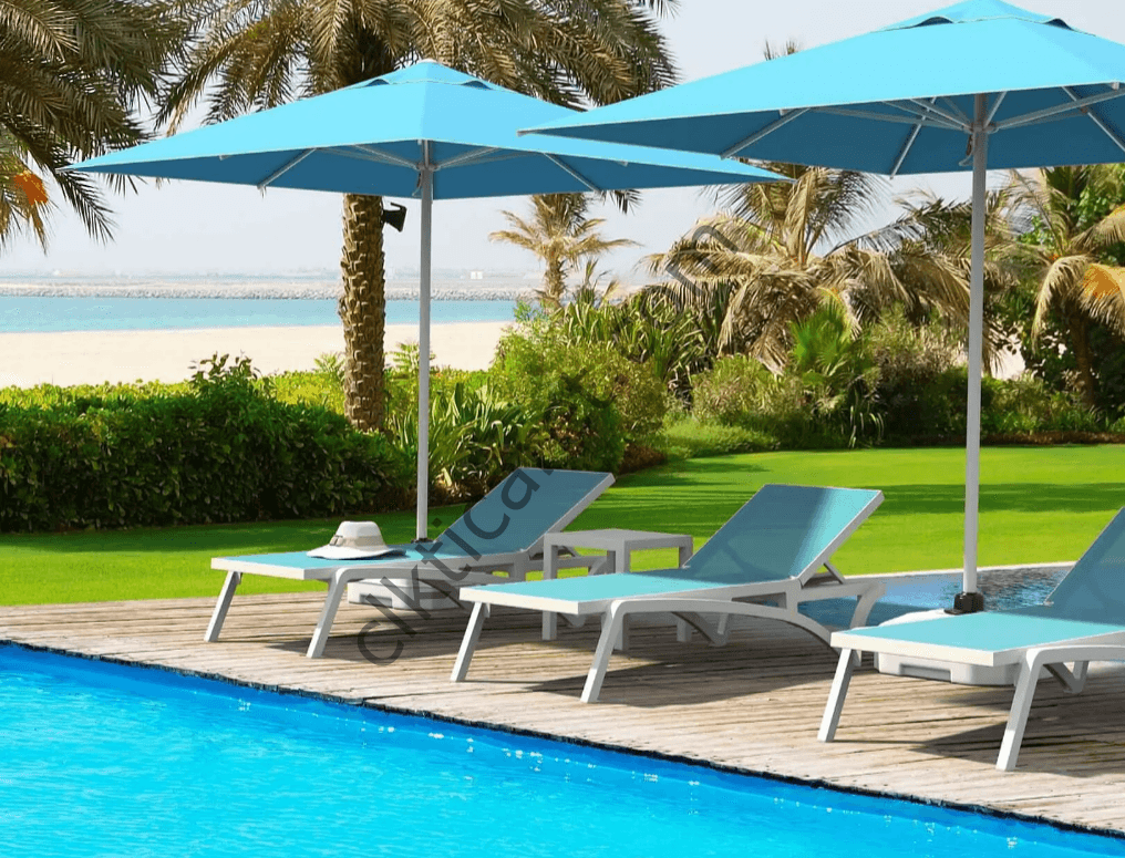 CLK 2,5x2,5 mt Q50 Mega Şemsiye Bahçe Cafe Havuz Otel Plaj Şemsiyeleri