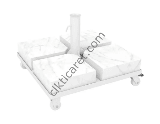 CLK 60x60 80 kg Q50 Tekerlekli Mermer Şemsiye Tespit Ayağı Ağırlık