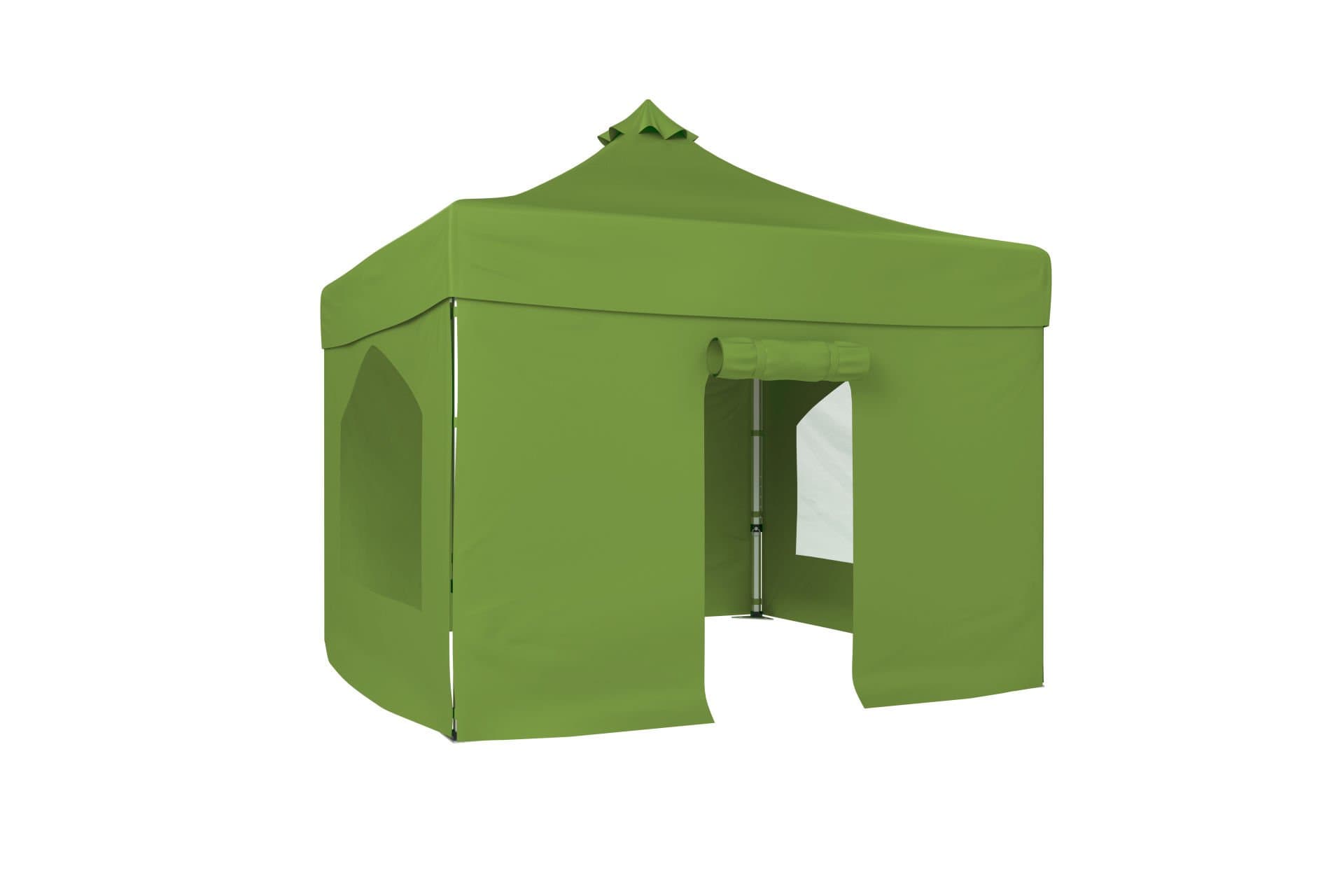 CLK 3x3 40mm Alüminyum Katlanabilir Tente Gazebo Çadır 4 Yan Kapalı 2 Camlı 1 Kapılı Tam Duvarlı