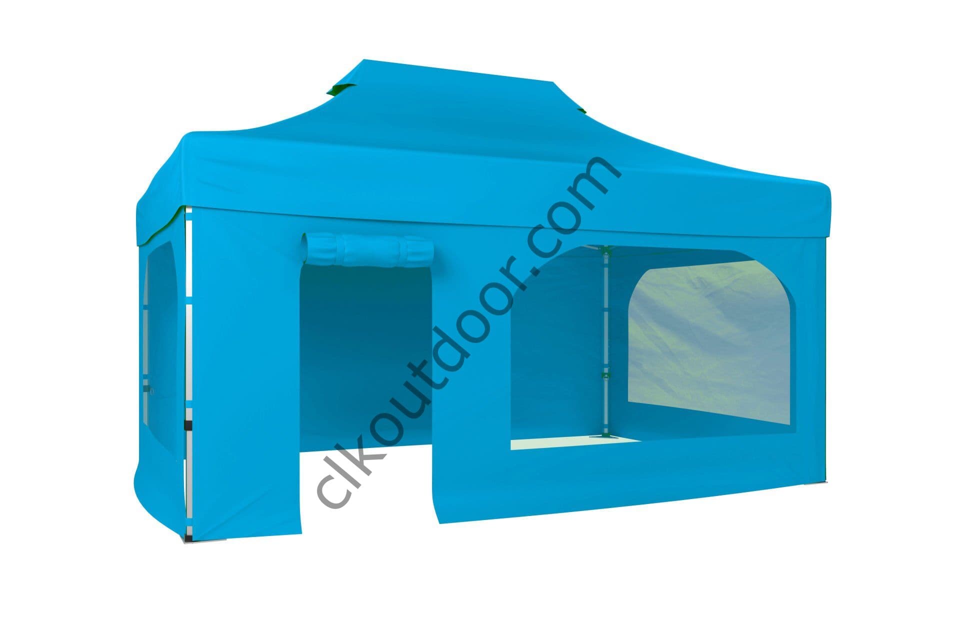 CLK 4x6 40 mm Katlanabilir Tente Gazebo Çadır Gazebo Çadır 2 Yan Pencereli 1 Yan Aksesuarsız 1 Yan Kapı ve Pencereli