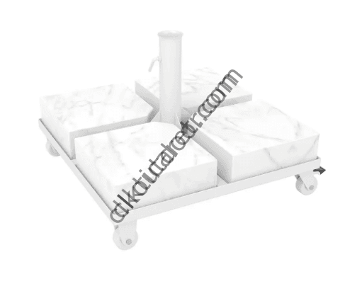 CLK 70x70 120 kg Q60 Tekerlekli Mermer Şemsiye Tespit Ayağı Ağırlık