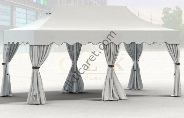 CLK 3x6 mt 40 mm Garden Katlanabilir Tente Bahçe Çadır Beyaz Çardak Bungalow Serisi