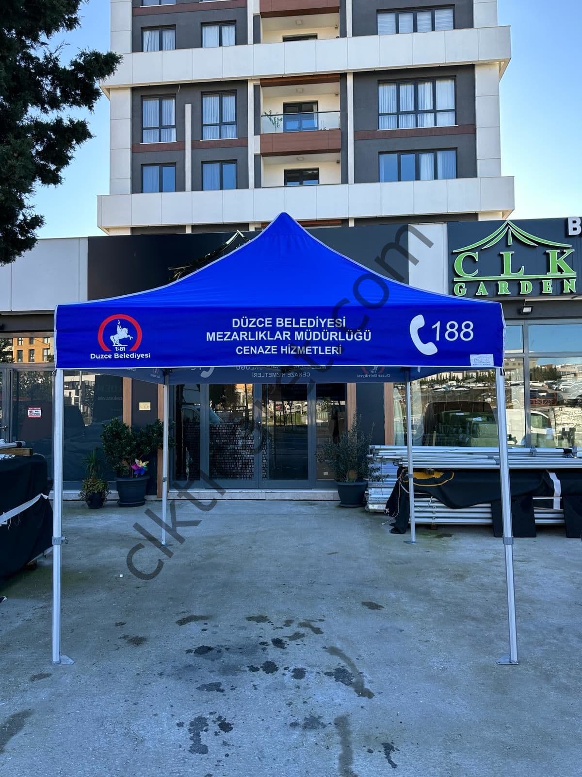 CLK 3x3 Metre 52mm Kalın Profil Alüminyum Logo Baskılı Gazebo Çadır Portatif Tente Set