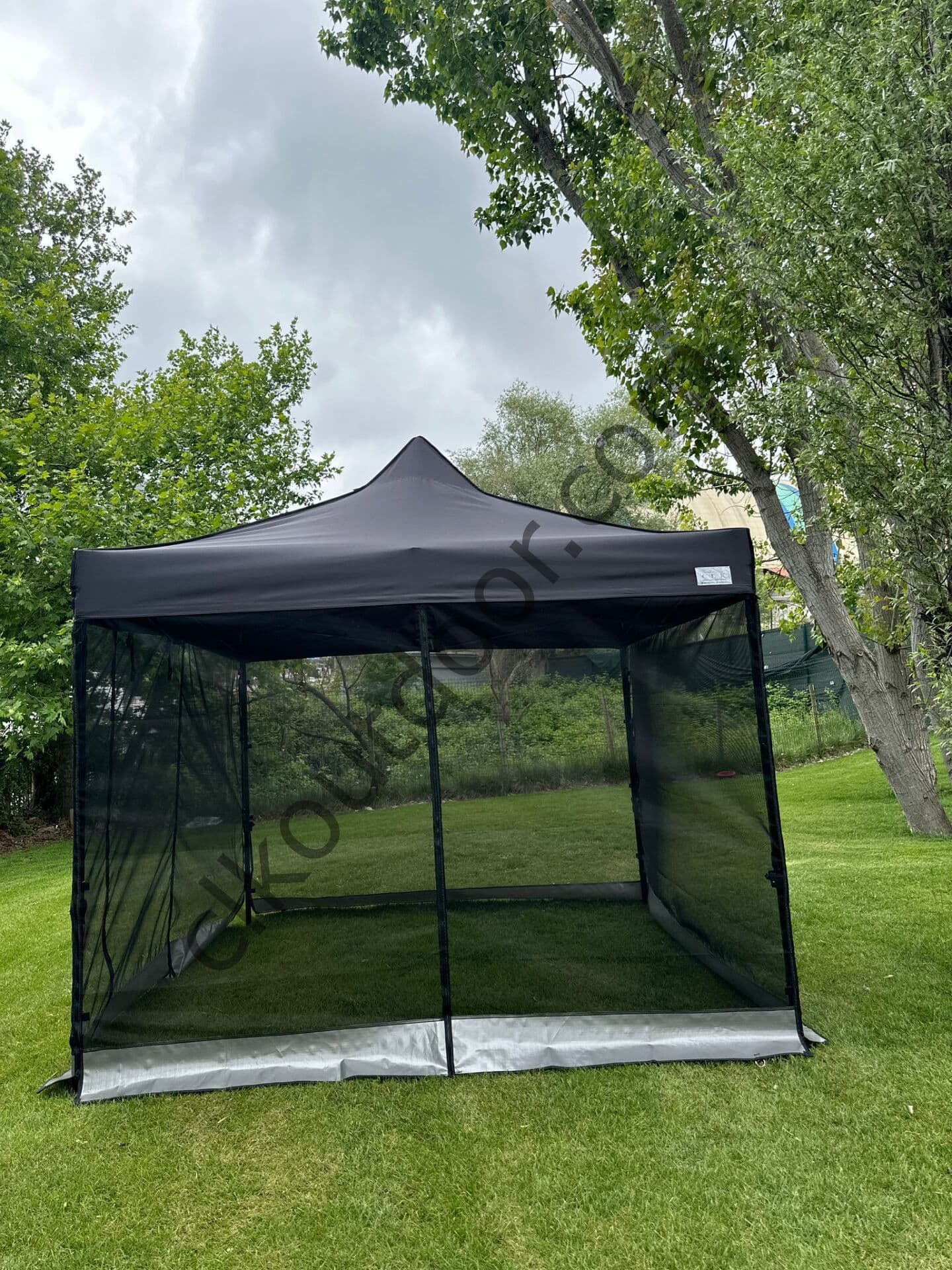 CLK 3x3 40 mm Dekoratif Gazebo Çadır Bungalow Garden Model Sineklikli Perde Katlanır Portatif Bahçe Çadır Tente Çardak