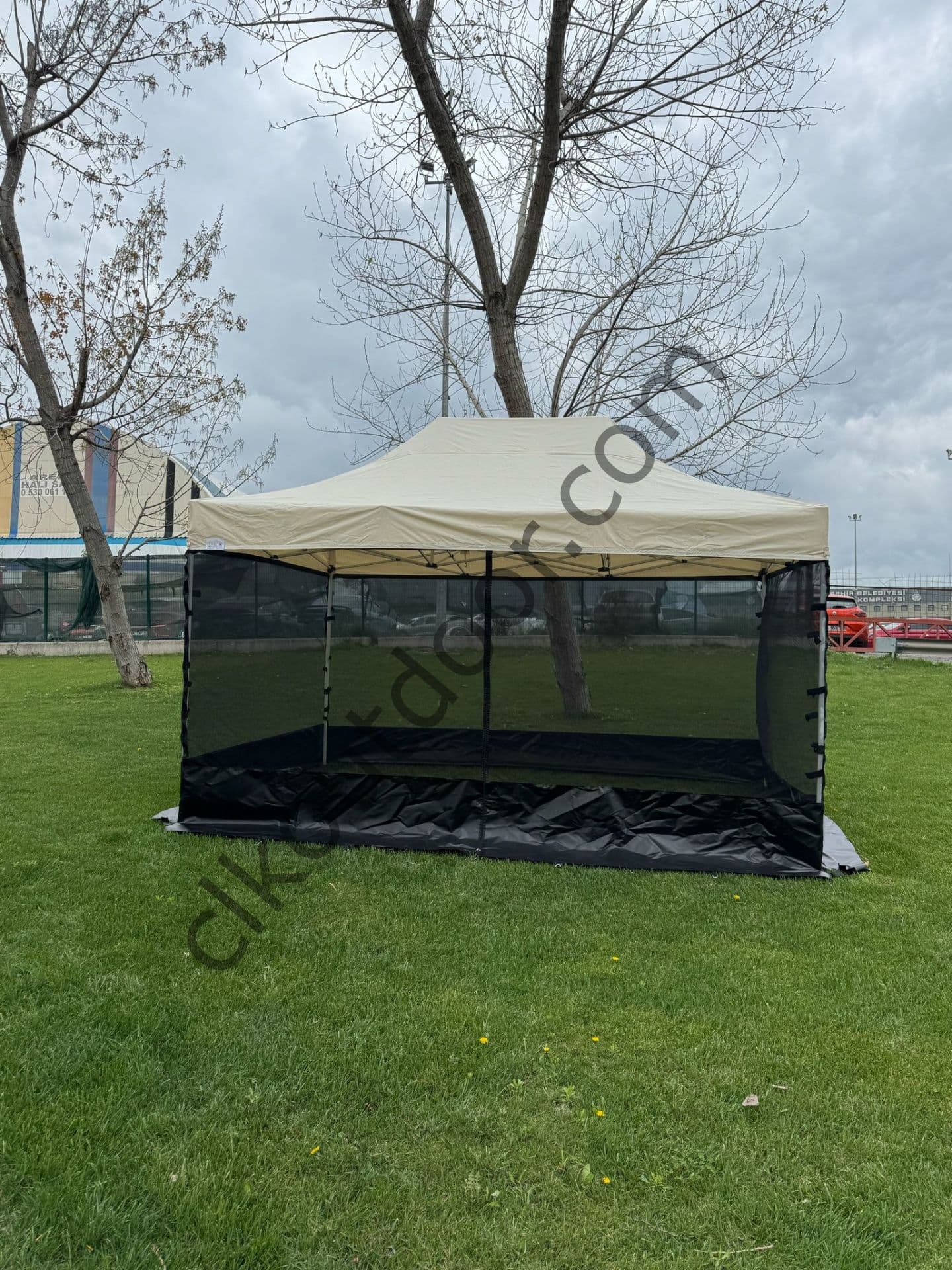 CLK 3x4,5 Metre Gazebo 30 mm Porfil Bungalow Dekoratif Garden Model Sineklikli Perde Katlanır Portatif Bahçe Çadır Tente Çardak