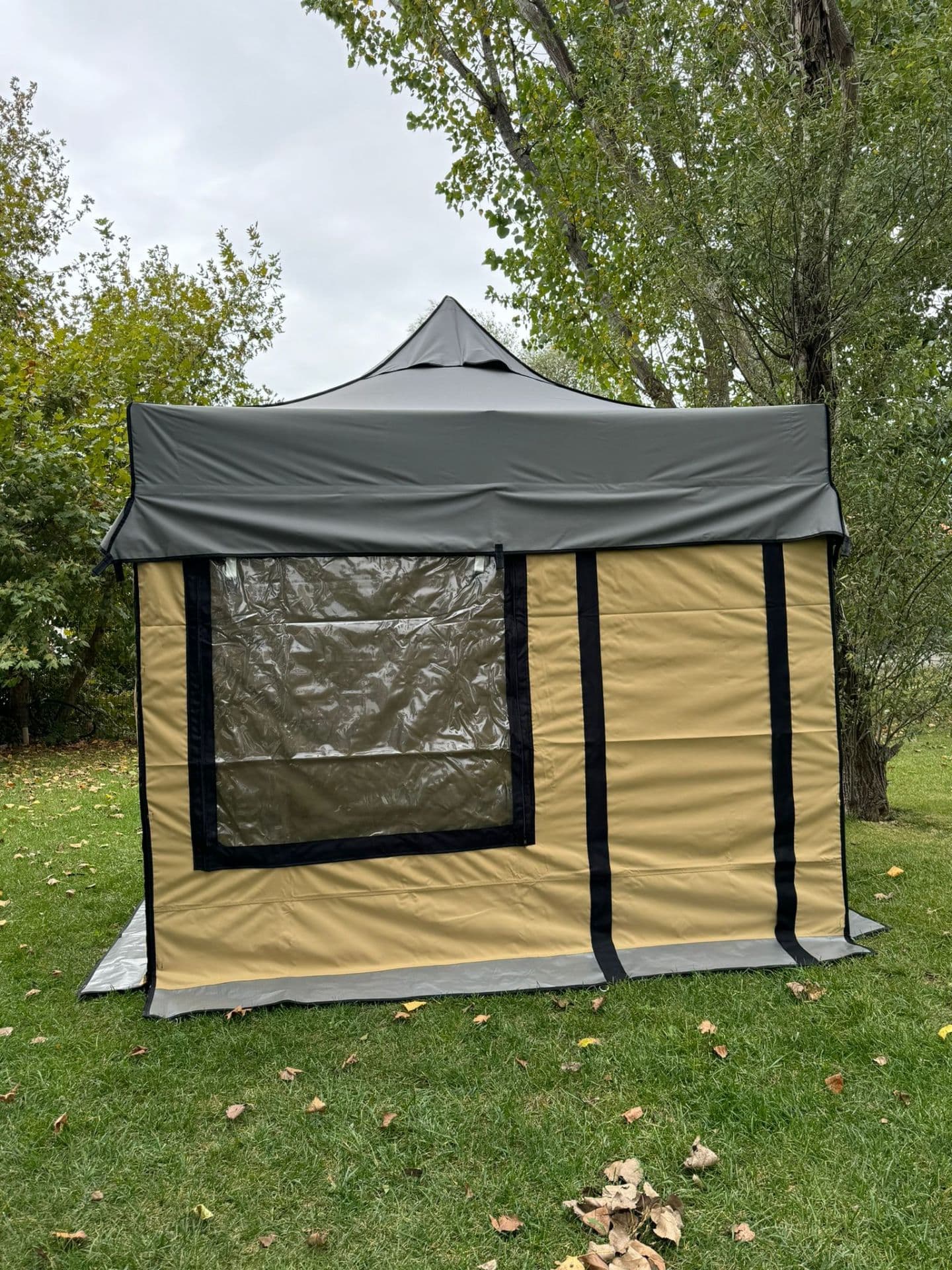 CLK 3x3 40 mm Bagaj Boy Gazebo Karavan Çadırı Portatif Katlanabilir Kış Bahçesi 115 cm